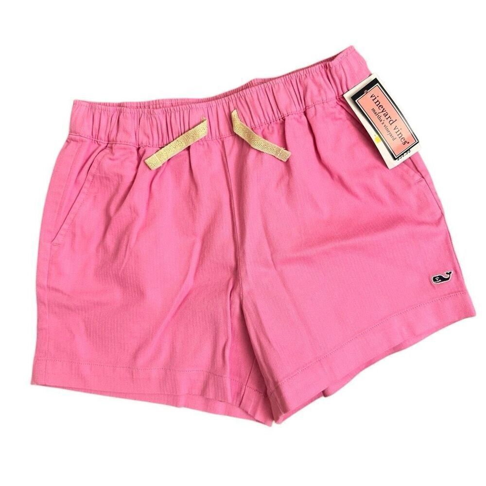NEW Vineyard Vines Herringbone Pull On Shorts in Fuchsia Pink Size Medium Girls